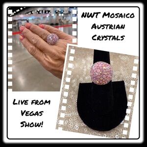 NWT Gorgeous Austrian Crystal / 925 Silver Size 6.5 ring from Mosaico